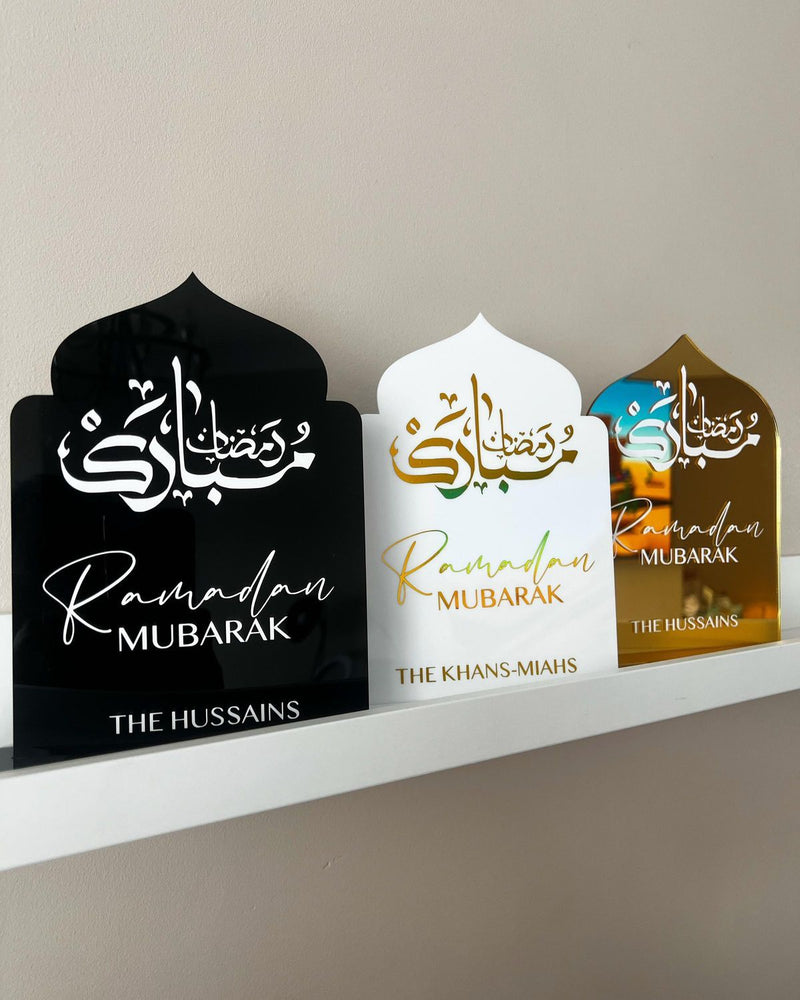 Personalized Ramadan Mubarak Acrylic Plaque – Islamic Home Décor