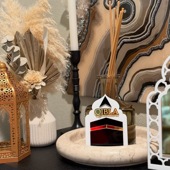 Qibla Direction Decorative Plaque with Kaaba Design – Islamic Home Décor